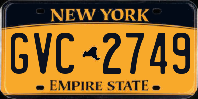 NY license plate GVC2749