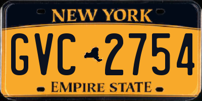NY license plate GVC2754