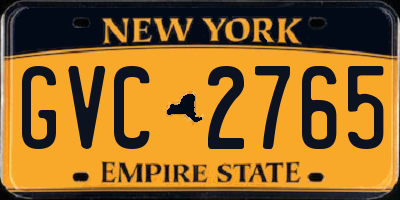NY license plate GVC2765