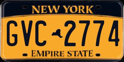NY license plate GVC2774