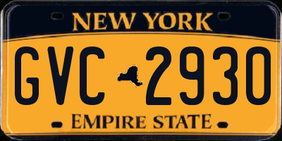 NY license plate GVC2930