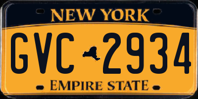 NY license plate GVC2934