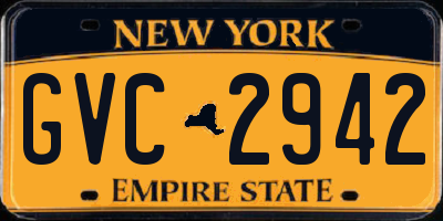 NY license plate GVC2942