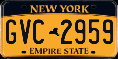NY license plate GVC2959