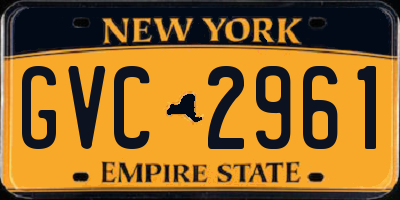 NY license plate GVC2961