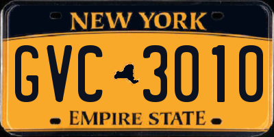 NY license plate GVC3010