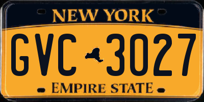 NY license plate GVC3027