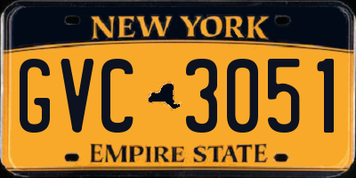NY license plate GVC3051