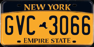 NY license plate GVC3066