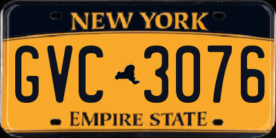 NY license plate GVC3076