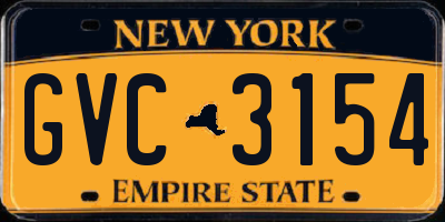 NY license plate GVC3154