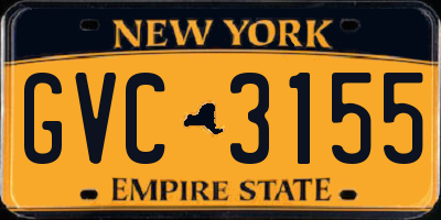 NY license plate GVC3155