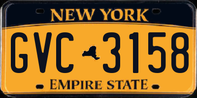 NY license plate GVC3158