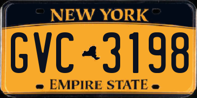 NY license plate GVC3198