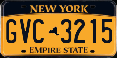 NY license plate GVC3215