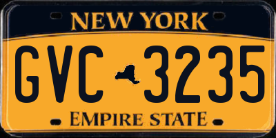 NY license plate GVC3235