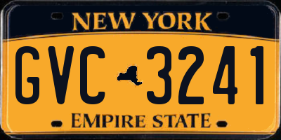 NY license plate GVC3241