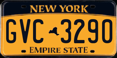 NY license plate GVC3290