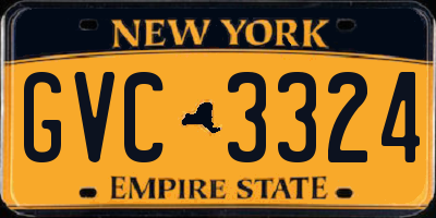 NY license plate GVC3324