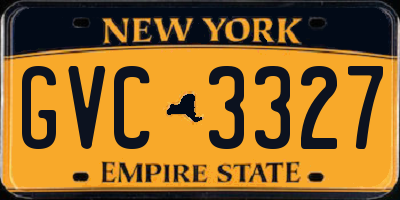 NY license plate GVC3327
