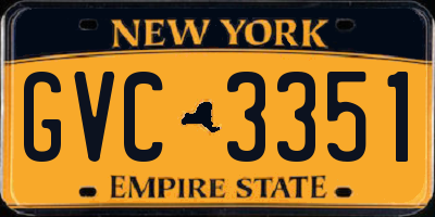 NY license plate GVC3351