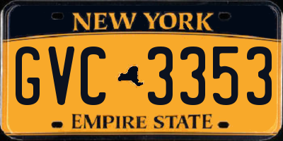 NY license plate GVC3353