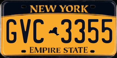 NY license plate GVC3355