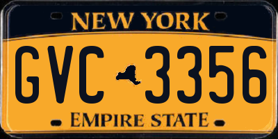 NY license plate GVC3356