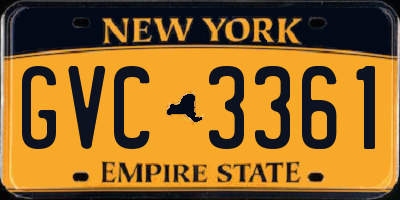 NY license plate GVC3361