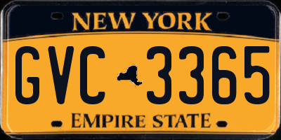 NY license plate GVC3365