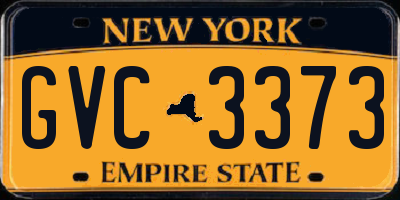 NY license plate GVC3373