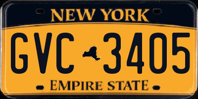 NY license plate GVC3405