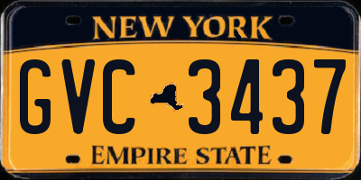 NY license plate GVC3437