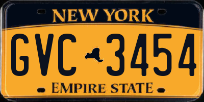 NY license plate GVC3454