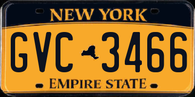 NY license plate GVC3466