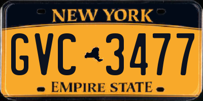 NY license plate GVC3477