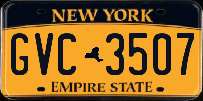 NY license plate GVC3507