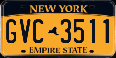 NY license plate GVC3511
