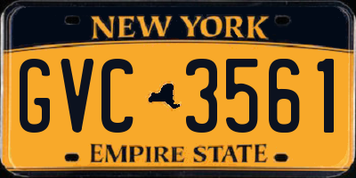 NY license plate GVC3561