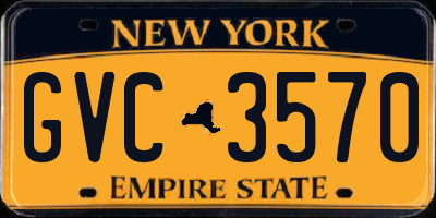 NY license plate GVC3570