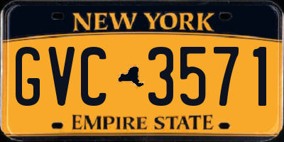 NY license plate GVC3571