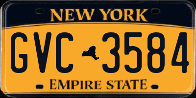 NY license plate GVC3584