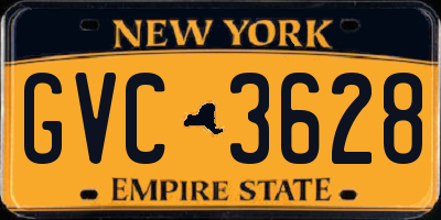 NY license plate GVC3628