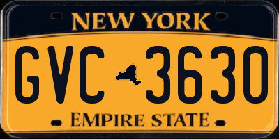 NY license plate GVC3630