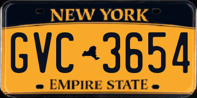 NY license plate GVC3654