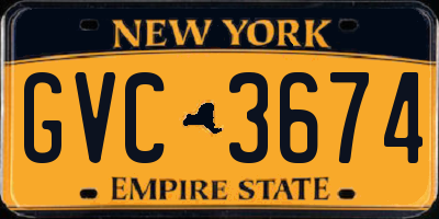 NY license plate GVC3674
