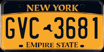 NY license plate GVC3681