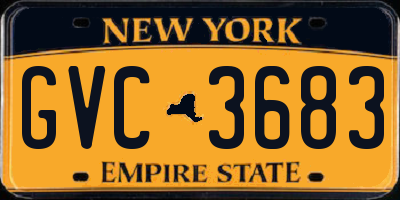 NY license plate GVC3683