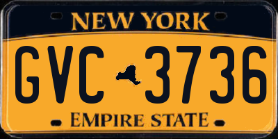 NY license plate GVC3736