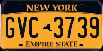 NY license plate GVC3739